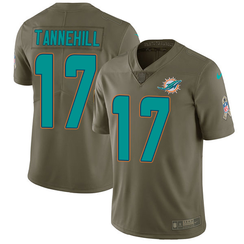 Nike Dolphins #17 Ryan Tannehill Olive Men's Stitched NFL Limited Salute to Service Jersey